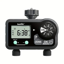 RAINPOINT Sprinkler Timer, Programmable Water Timer for Garden Hose, Hose Timer with Rain Delay & Manual Watering, Irrigation Timer for Yard, 2 Outlet, 6 Watering Plans
