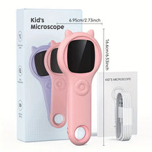 2inch 500X Childern Digital Microscope, Magnifier, 8 LED Illumination, Realistic Image Capture For Education And Research, Computer Compatible, Detailed Biological Exploration