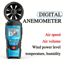 Aicevoos Digital Anemometer Handheld Wind Speed Meter Wind Power Temperature Humidity Measurement Air Volume Tester