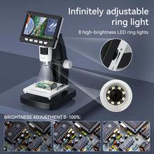 4.3 Inch 1000X Digital Microscope, Coin Magnifier, 8 LED Real Shot Rendering Computer Microscope Electron Biological Microscope