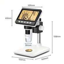 Digital Microscope, LCD Monitor Digital Coin Microscope 1000x, Coin Magnifier With 8 Adjustable LED Lights, PC View Compatible For Windows, DM4, 4.3in (Black And White)