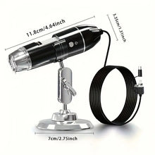 1600X 200W Pixel Digital Microscope Camera 3-in-1 Portable Electronic Microscope For Laptop Insect Skin Plant Observation Industrial Testing Circuit Board Detection Knitwear Testing