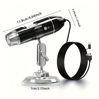 1600X 200W Pixel Digital Microscope Camera 3-in-1 Portable Electronic Microscope For Laptop Insect Skin Plant Observation Industrial Testing Circuit Board Detection Knitwear Testing