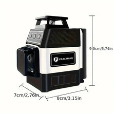 Mini 3D Laser Level 12 Lines Horizontal & Vertical Cross Green Line 360° Self-Leveling Laser Level USB Charging