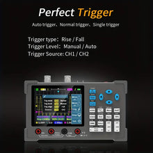 3in1 Oscilloscope Multimeter Signal Generator Machine 3.2inch IPS Display Oscope Meter Handheld Oscilloscope 120Mhz Bandwidth 250MSa/s Sampling Rate Dual Channel Oscillometer With Waveform Save And View Function For DIY And Electronic Test