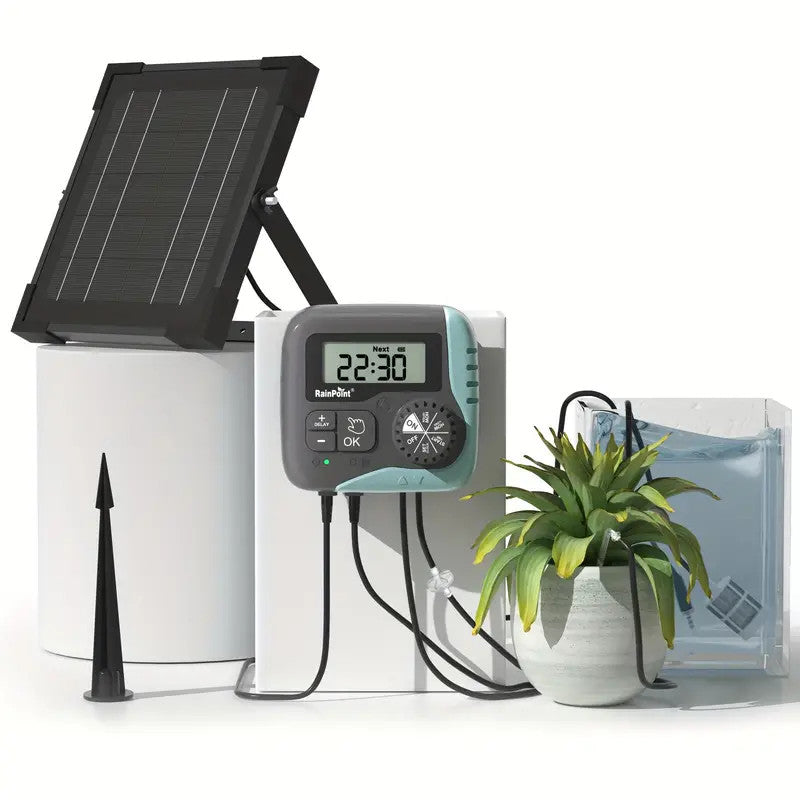 RAINPOINT Solar Drip Irrigation System Outdoor Automatic Plant Waterer