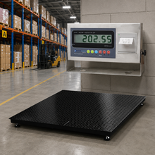 Prime Scales 10,000 lb Industrial Floor Scale with Label Printing Indicator – 48" x 48" Pallet Scale with Stainless Steel Enclosure