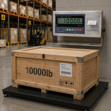 Prime Scales 10,000 lb Industrial Floor Scale with Label Printing Indicator – 48" x 48" Pallet Scale with Stainless Steel Enclosure
