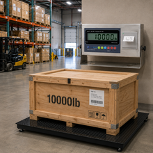 Prime Scales 10,000 lb Industrial Floor Scale with Label Printing Indicator – 48" x 48" Pallet Scale with Stainless Steel Enclosure