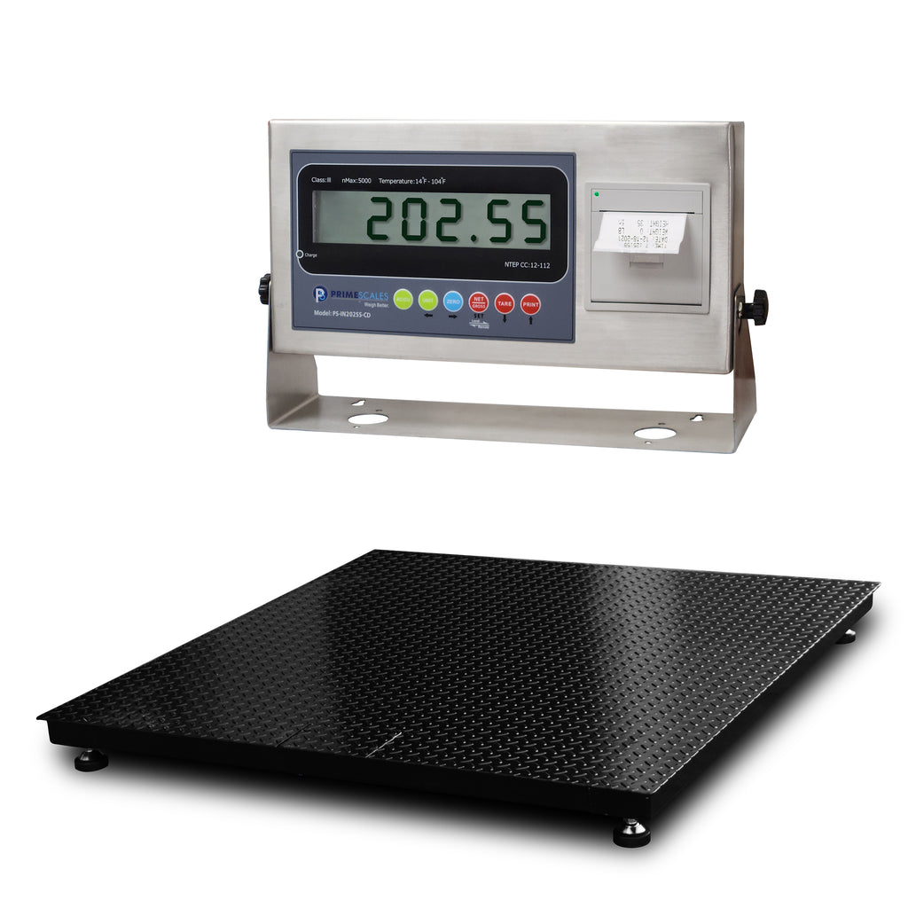 Net Scale Prime Scales 10,000 lb Industrial Floor Scale with Label Printing Indi