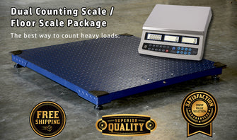 PS-10KF 10,000 x 1 lb Pallet Floor Scale with PS-C60KDN Dual Counting Scale Package