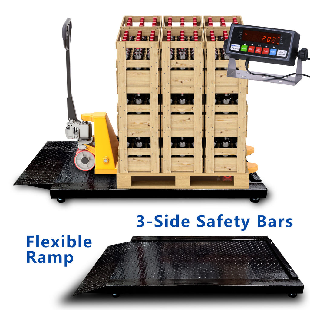 Scale Rows Prime Scales Row On Weigh Pallet Jack / Floor Scale with PS-IN202 Indi