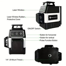 Mini 3D Laser Level 12 Lines Horizontal & Vertical Cross Green Line 360° Self-Leveling Laser Level USB Charging