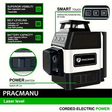 Mini 3D Laser Level 12 Lines Horizontal & Vertical Cross Green Line 360° Self-Leveling Laser Level USB Charging
