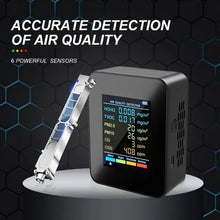6 In 1 Meter Air Quality Monitor PM2.5 PM10 HCHO TVOC For Detector LCD Display Gas Detector Sensor Analyzer