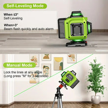 Equipped with rotating base function, digital display of 16 line green light strong laser level, luxurious suitcase, easy to carry, multi scene use