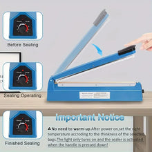 Impulse Sealer 11.81inch, Manual Heat Seal Machine with Adjustable Heating Mode, ABS Shrink Wrap Bag Sealers for Plastic Mylar PE PP Bags, Portable Poly Bag Sealing Machine with Extra Replace Kit