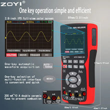 ZT-702S 2 in 1 Handheld Digital Automotive Oscilloscope Multimeter Diode Tester multimeter auto rangin48MSa/s High Sampling Rate Amp Ohm Volt Meter Tester Voltage/Current Test