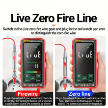 ouch Screen Professional Multimeter, Digital Multimeter Tester, Automatic Range TRMS 6000 Counting Voltmeter, Intelligent Charging Meter, Measuring AC/DC Current, NCV, Voltage, Ohms, Amplifier, Resistance, Diode, Counting, Capacitance, Temperature