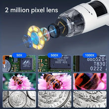 Digital Microscope, LCD Monitor Digital Coin Microscope 1000x, Coin Magnifier With 8 Adjustable LED Lights, PC View Compatible For Windows, DM4, 4.3in (Black And White)