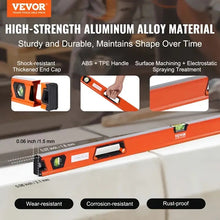 VEVOR Magnetic Torpedo Level, 78/48/32/24/16/10 In Mechanical Level Set, Bubble Vials Ruler For 45/90/180 Degree, Aluminum Alloy Leveler Tool W/ Viewing Window, Shock-Resistant For Plumbing, Wood