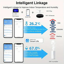 Tuya WiFi (2.4GHz) Temperature And Humidity Sensor LCD Display Smart Life APP Remote Monitoring Temperature And Humidity Meter Beeping Alarm USB Charging For Indoor Fish Tank Warehouse Coldroom Electronic Digital Display Thermometer Hygrometer