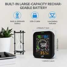 CO₂ Detector, Air Quality Monitor Carbon Dioxide Tester, Indoor CO₂ Monitor With Dual Alarm And Customized Acoustic CO₂ Alarm, Portable CO₂ Meter With Temp Humi And Backlight, For Various Occasion, Black