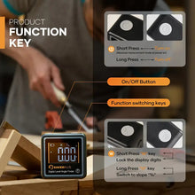 SakerPlus Digital Angle Finder Magnetic, Digital Level Gifts for Men with 2 Modes, Angle Finder Tool Digital Type-C, Mens Gifts Digital Level Angle Finder, 4 of 90 Degree Finder Angle for Woodworking