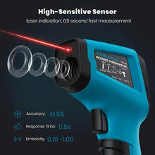 Tilswall Infrared Thermometer (Not for Human), Non-Contact Temperature Gun with Color LCD Display, High/Low Temp Alarm, Digital Laser Thermometer Gun for Cooking, Freezer, Industry
