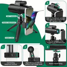80x100 HD Monocular Telescope High Powered for Adults with BAK4 Prism & FMC Lens, Lightweight with Smartphone Adapter - For Bird Watching, Hiking, Traveling, Concert
