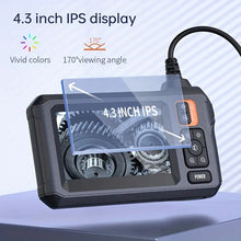 Endoscope Camera with Light - Inspection Borescope Camera with 4.3" IPS Screen, 1920P HD Snake Camera with 8 LED Lights, 16.4FT Semi-Rigid Cord Bore Scope, IP67 Waterproof Endoscope for Sewer