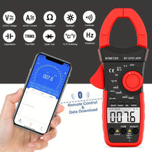 BTMETER AC/DC 1000A Clamp Multimeter, 4000 Counts Digital Clamp-on Meter With Data Logging Measure Amp Volt Ohm Capacitance Frequency Temperature Continuity, Electrical Tester 570T-APP