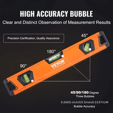 VEVOR Magnetic Torpedo Level, 78/48/32/24/16/10 In Mechanical Level Set, Bubble Vials Ruler For 45/90/180 Degree, Aluminum Alloy Leveler Tool W/ Viewing Window, Shock-Resistant For Plumbing, Wood