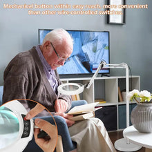 1pc Versatile 10X Magnifying Glass With Light And Stand, LED 5 Color Modes, Stepless Dimmable Magnifying Floor Lamp, Enhanced 3-in-1 Adjustable Swing Arm Lighted Magnifier Lamp With Clamp For Reading, Craft, Esthetic