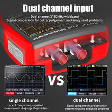 3 in1 handheld oscilloscope multimeter with built-in battery rechargeable dual channel 50MHz