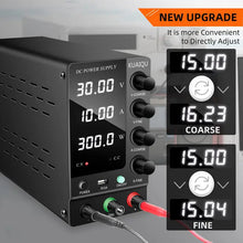 DC Power Supply Variable, 30V 10A Adjustable Switching Regulated DC Bench Power Supply with Output Switch High Precision 4-Digit LED Display, Benchtop Lab Power Supplies with 5V/2A USB Port