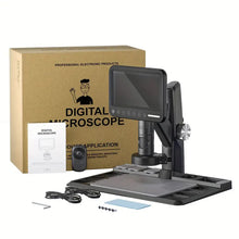 7" IPS Digital Microscope 1600X, Soldering Microscope with Soldering Station, Parfocal Lens IPS Touch Screen Coin Microscope, 1080P 12MP with 30 Adjustable LED Lights for Windows/Mac/PC 32GB