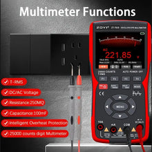 ZOTEK 703S 3-in-1 Handheld Oscilloscope Multimeter DDS Generator, Dual Channel 50MHZ Bandwidth, 280MSa/s High Sampling Professional Oscilloscope, 25000 Count Digital Multimeter, Voltmeter, 2*P2060 Probes