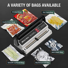 MS175 Vacuum Sealer Machine for Food Preservation, Nozzle Type, Compatible with Mylar Bags, Adjustable Vacuum and Sealing Time, Automatic and Manual Mode