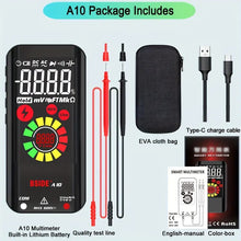 BSIDE A10 New Digital Multimeter, USB Rechargeable Smart Electrician Tester, T-RMS Autoranging DC AC Voltage Capacitance Ohm Diode Duty Cycle Hertz NCV Professional Multifunction Tester