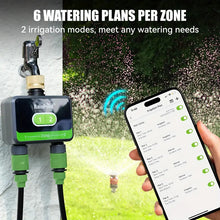 RainPoint Hose Timer For Garden Irrigation System 2 Outlet Brass Inlet, Smart Sprinkler Timer Watering Controller Automatic Watering System For Lawns And Yard, APP Control