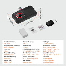 VEVOR Thermal Imaging Camera for Android, 256 x 192 IR Resolution Infrared Thermal Imager with Visual Camera, 25Hz Refresh Rate Thermal Camera for Smartphone/Tablet, -4-1022F Temperature Range, IP54