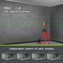 16 line green laser level set, including luxury suitcase and 2 2400mAh long battery life batteries