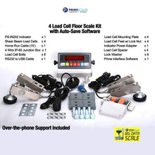 4 Load Cell Floor Scale Kit w/ Indicator Junction Box USB Cable Software